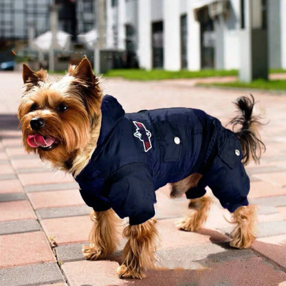 Autumn Winter Warm Dog Jacket Waterproof Hooded Padded Coat For Small Medium Dogs