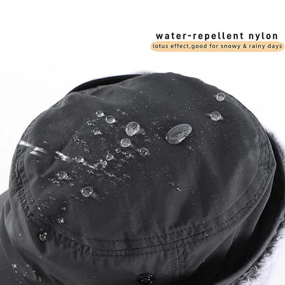 Men's Winter Hat with Visor Warm Earflaps