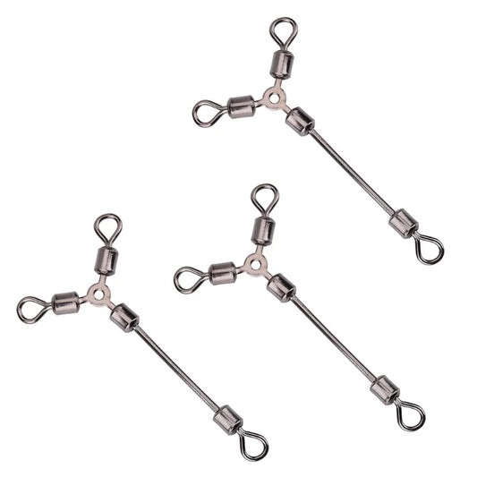 15Pcs Durable Y Shape 3 Way Rolling Swivels