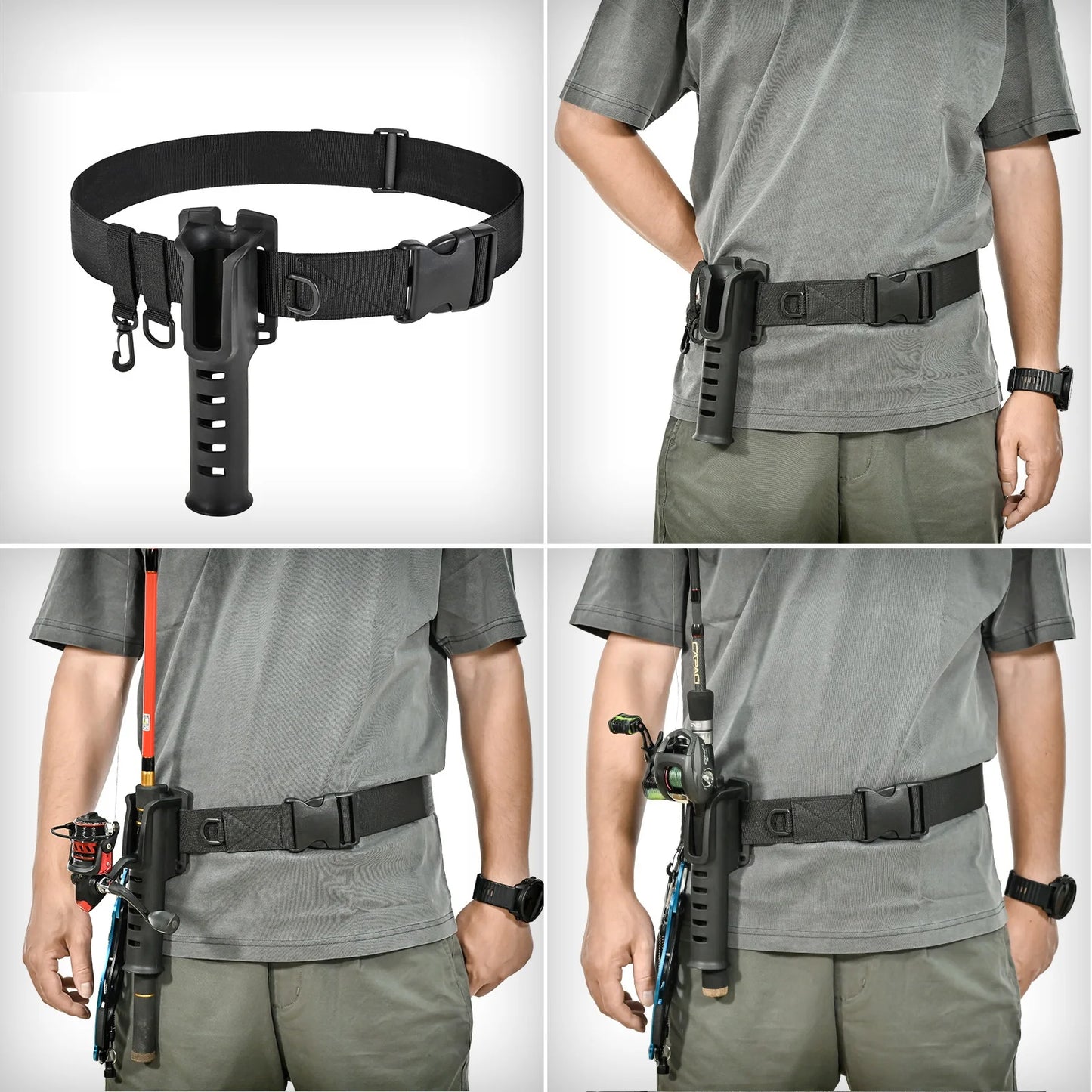 rod holding fly fishing support belt