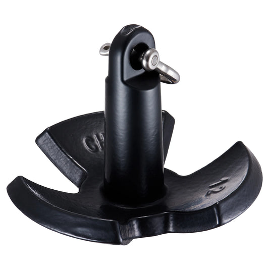 River Anchor 12 lbs Boat Anchor Cast Iron Vinyl-Coated with Shackle,for Boats Up To 10 ft