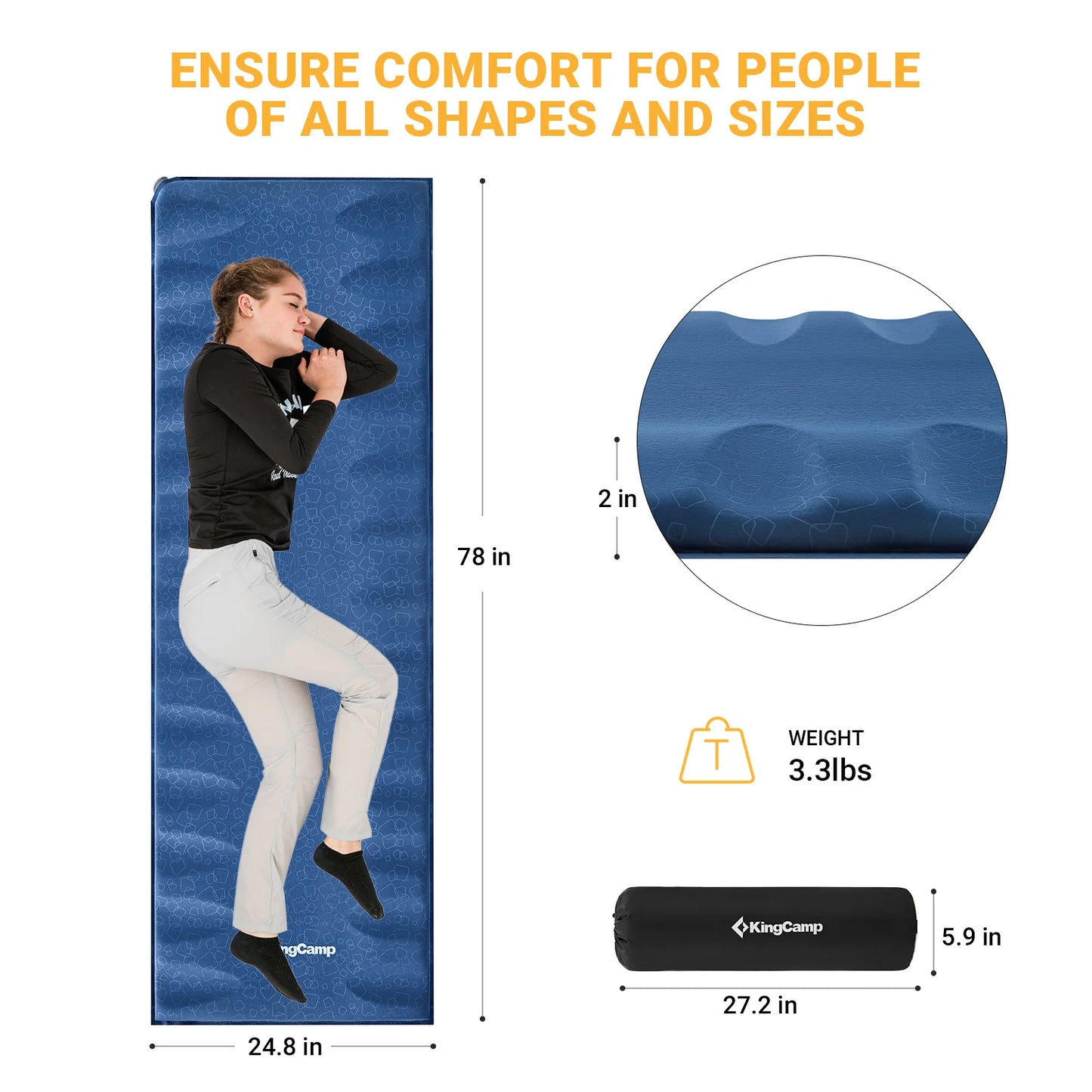 Self-inflating Sleeping Mat,  Suitable For Camping Tents, Backpacking