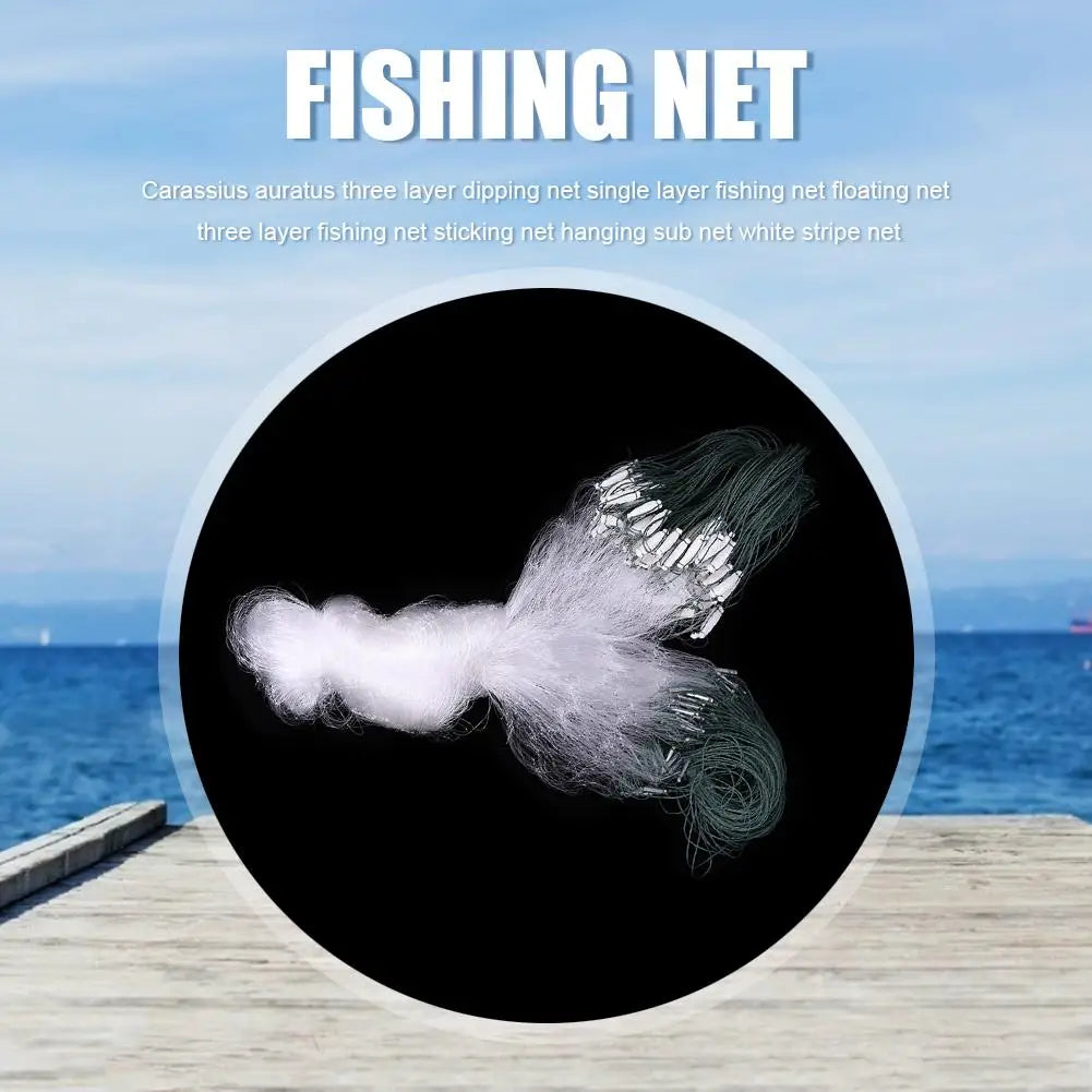 Nylon Fishing Net Small Mesh Trap Three Layer Monofilament Gill  Netting