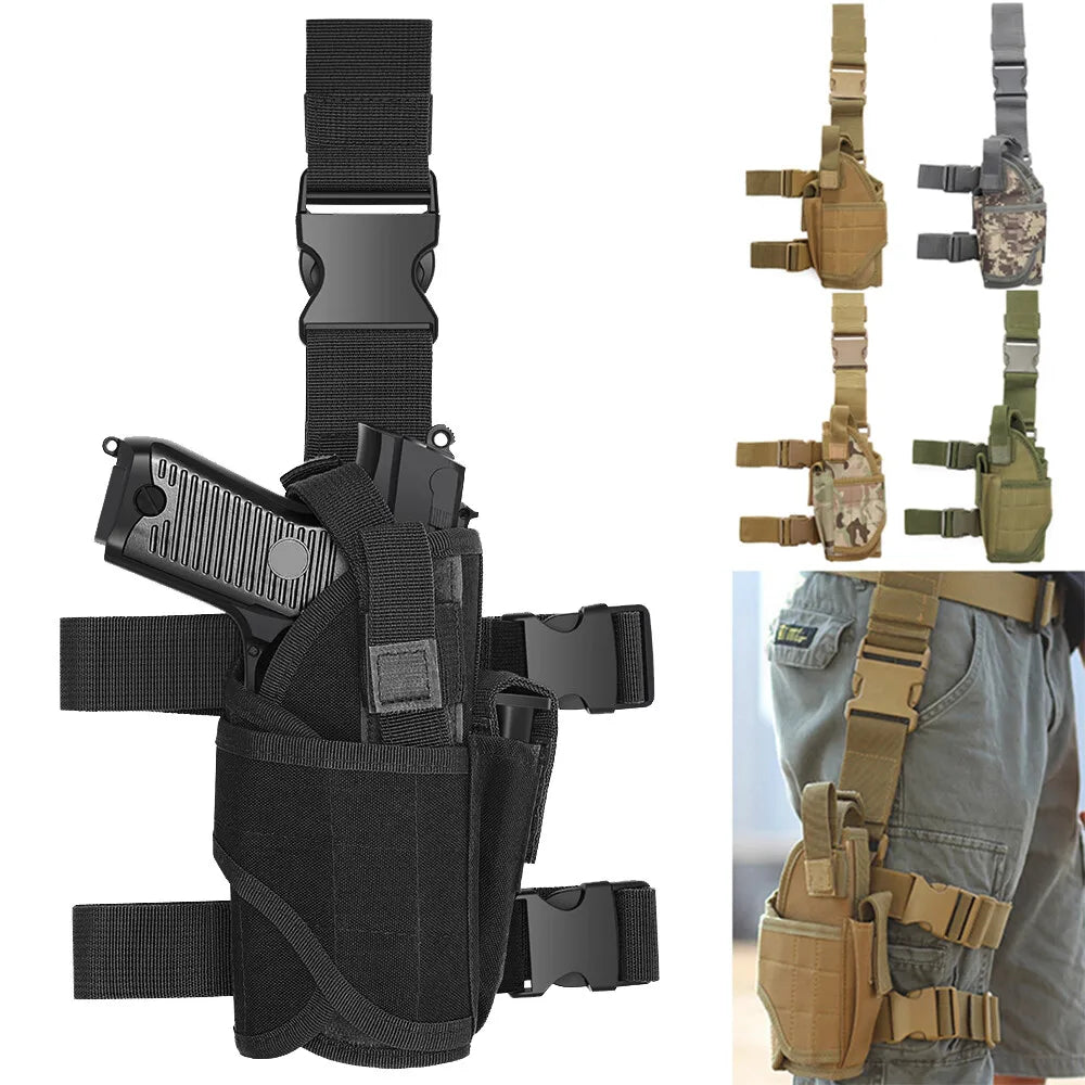 Tactical Adjustable Pistol Thigh Holster Magazine Pouch Right Hand Gun Holster