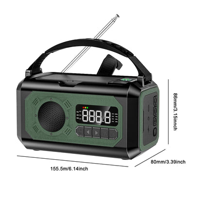 Solar Hand Crank AM/FM/NOAA Weather Radio with 2 Solar Panels  Radio and  Reading Lamp