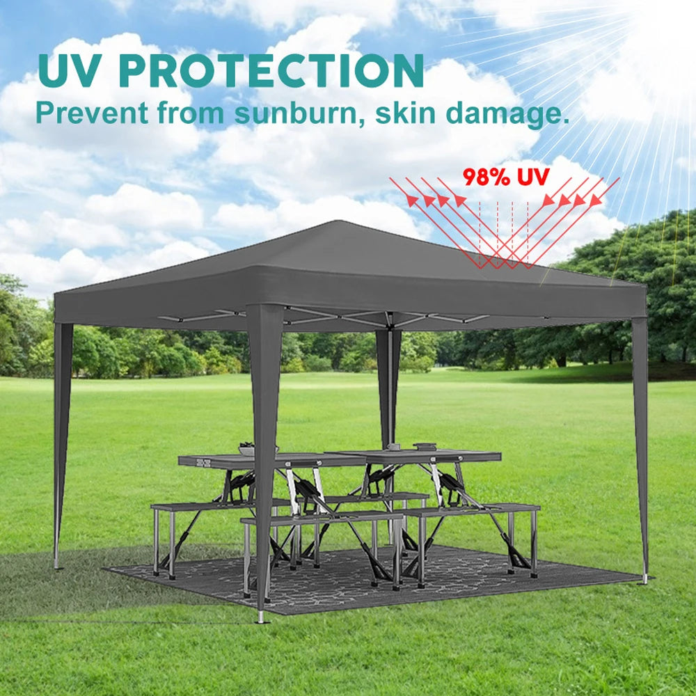 10'x10' Folding Canopy with 4 Removable Sidewalls  Gazebo Portable Tent