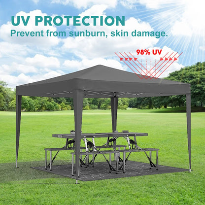 10'x10' Folding Canopy with 4 Removable Sidewalls  Gazebo Portable Tent