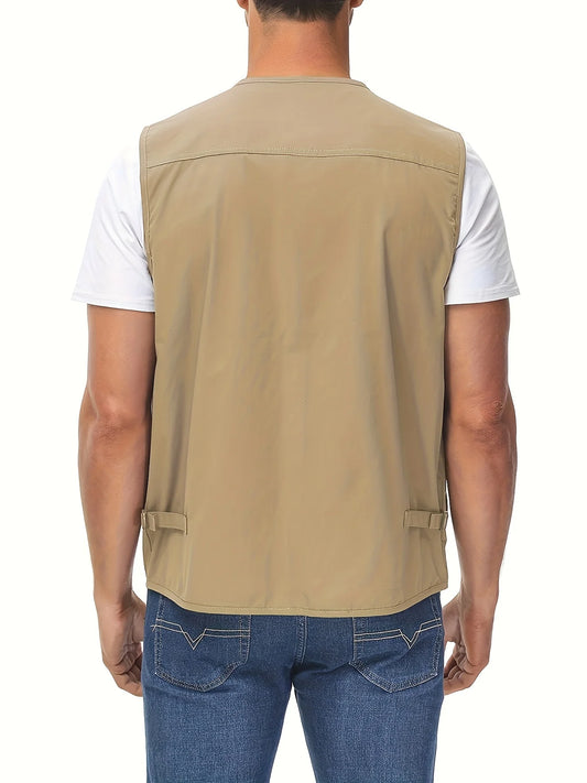 Men's Plus Size Fishing Vest Multi-Pockets Sports Summer Vest