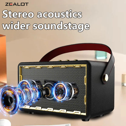 50W Retro Wireless Speakers Portable Subwoofer , Dual Pairing, 24000mAh Battery