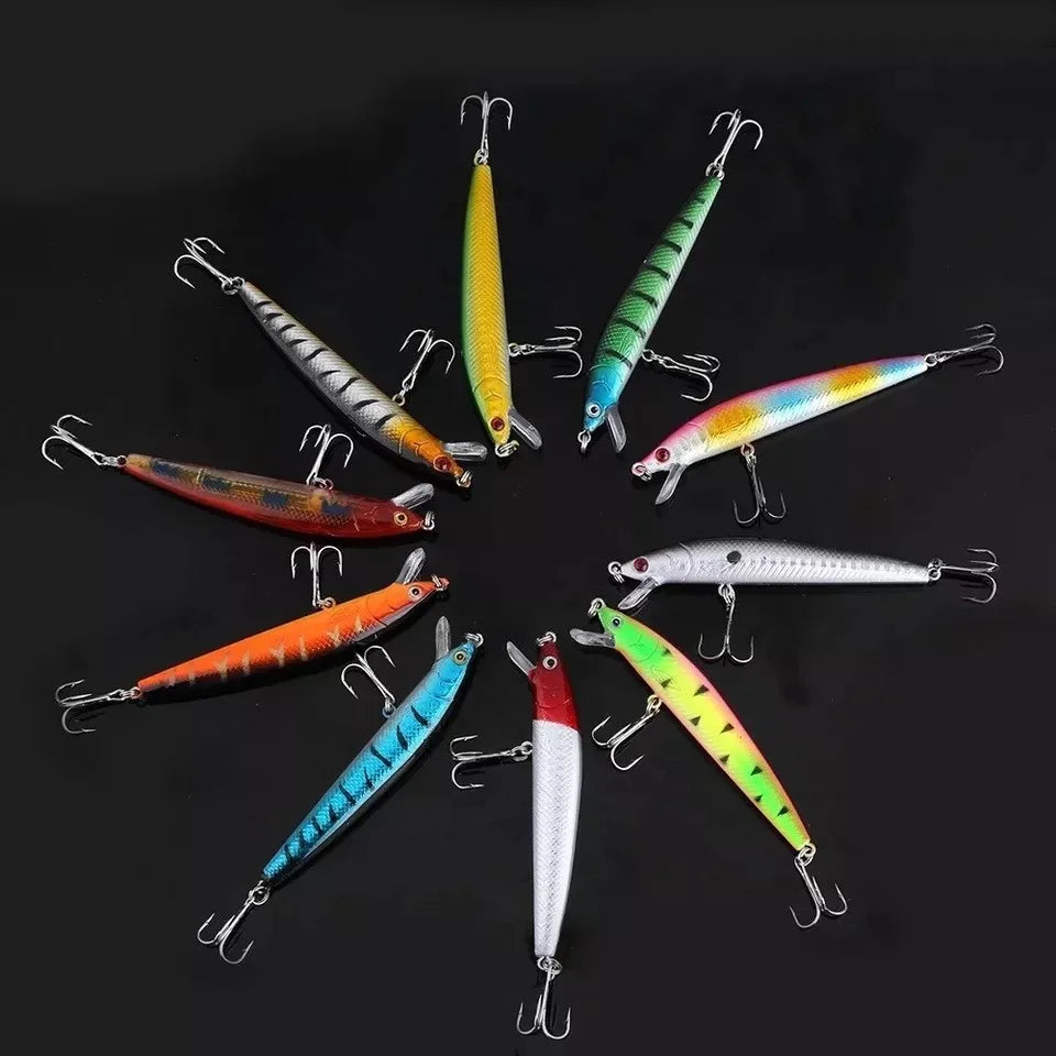10PCS Minnow Fishing Lure Lifelike CrankBait
