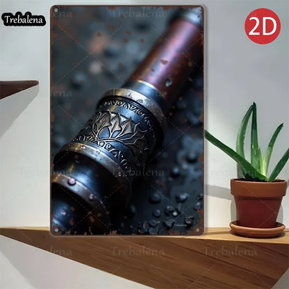 1PC 2D Flat 8*12inch Metal Sign Vintage Steampunk Telescope