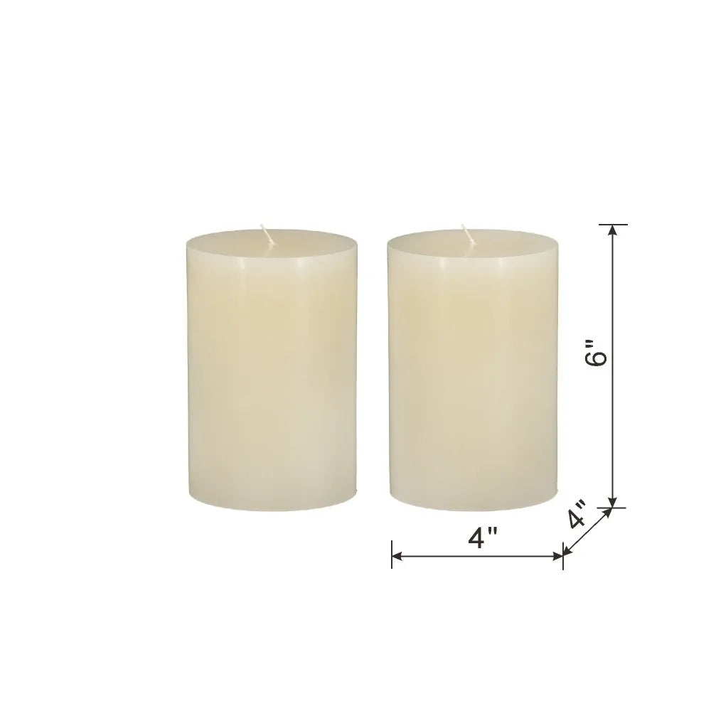 Ivory Pillar Candles - Smoke-free and Odorless, Perfect for Weddings, Dinners, Christmas, and Home Decor