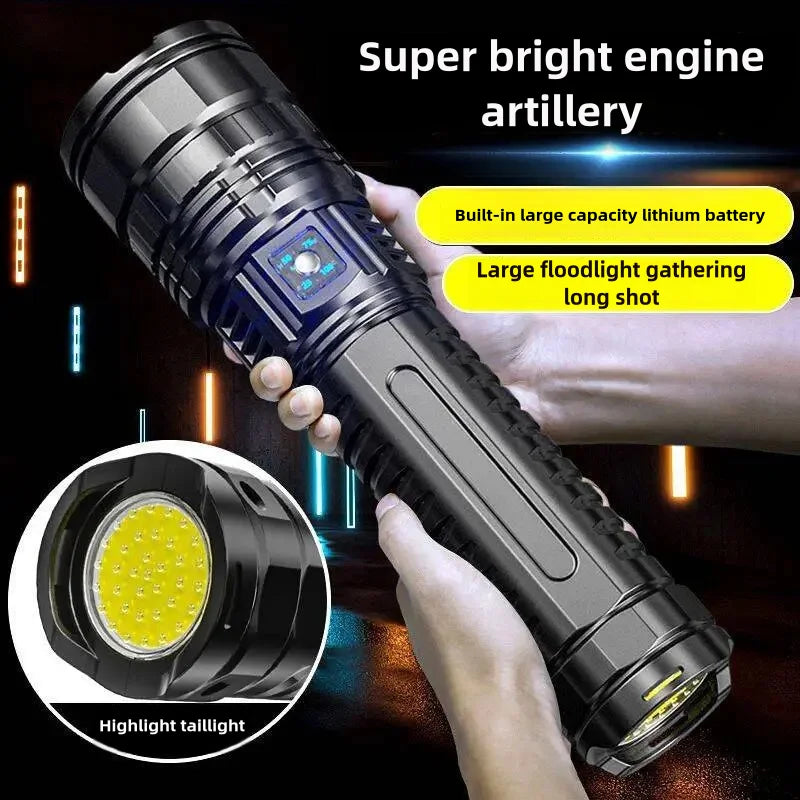 10000W Built-in Battery Flash Light Emergency Spotlight