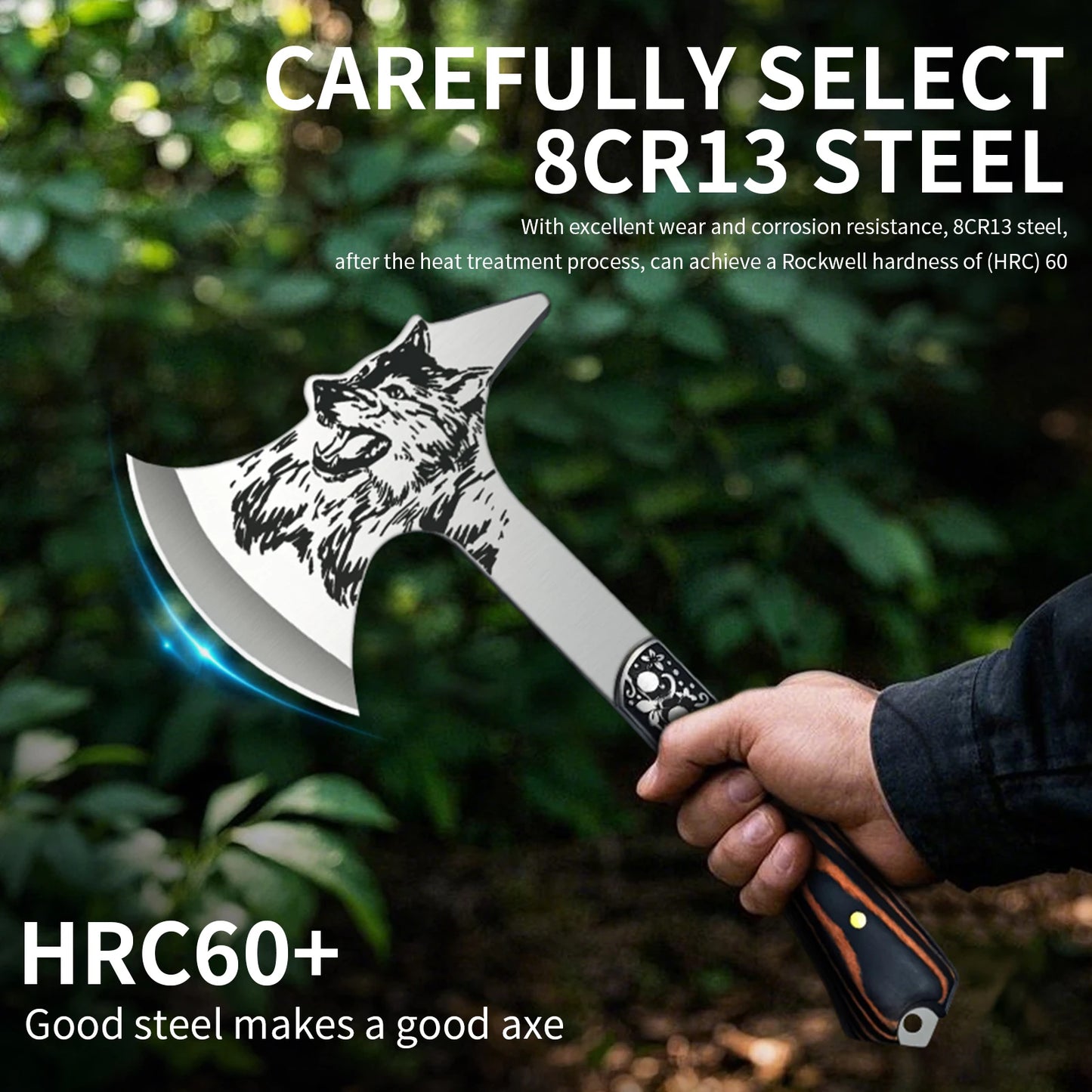 Stainless Steel  Axe Multi-function Tactical Wolf-head axe