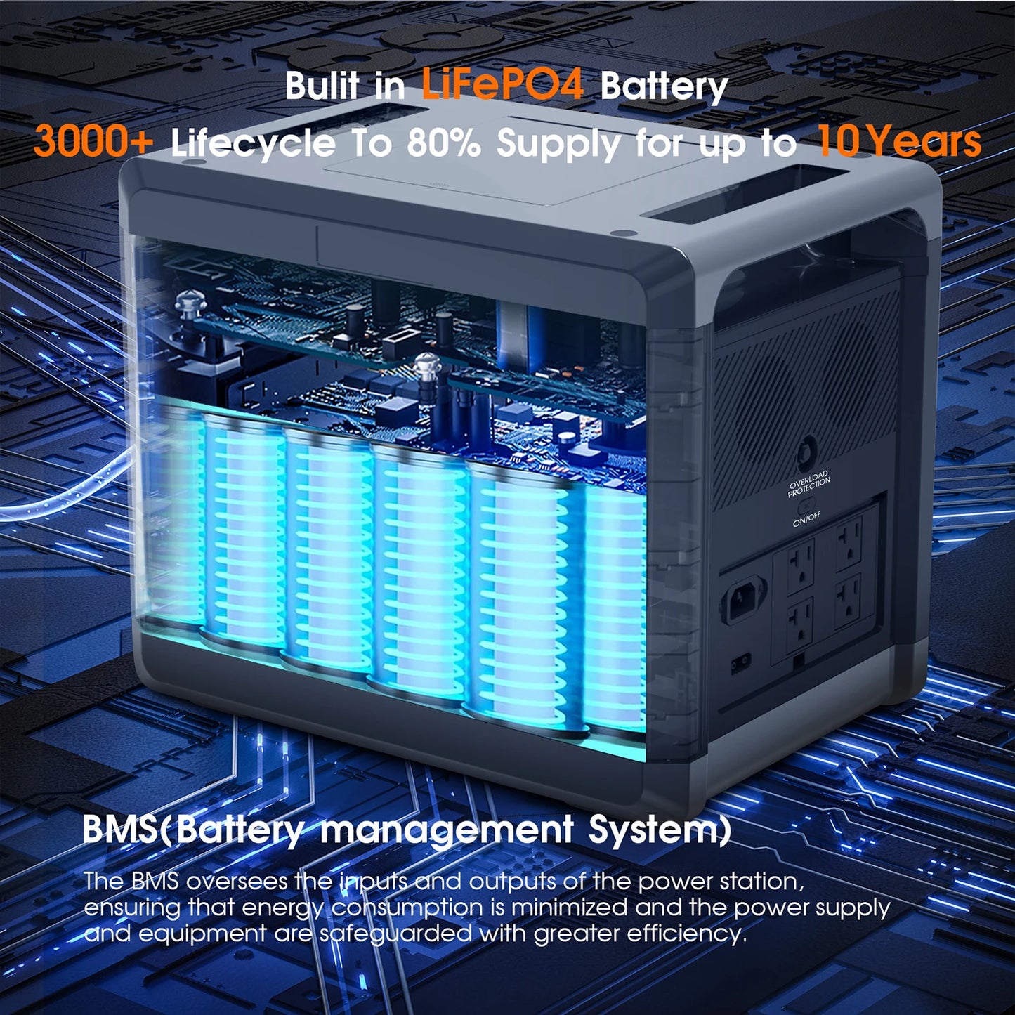 675000mAh  Power Station 2400W  2160Wh  Solar Generator LiFePo4 Batteries