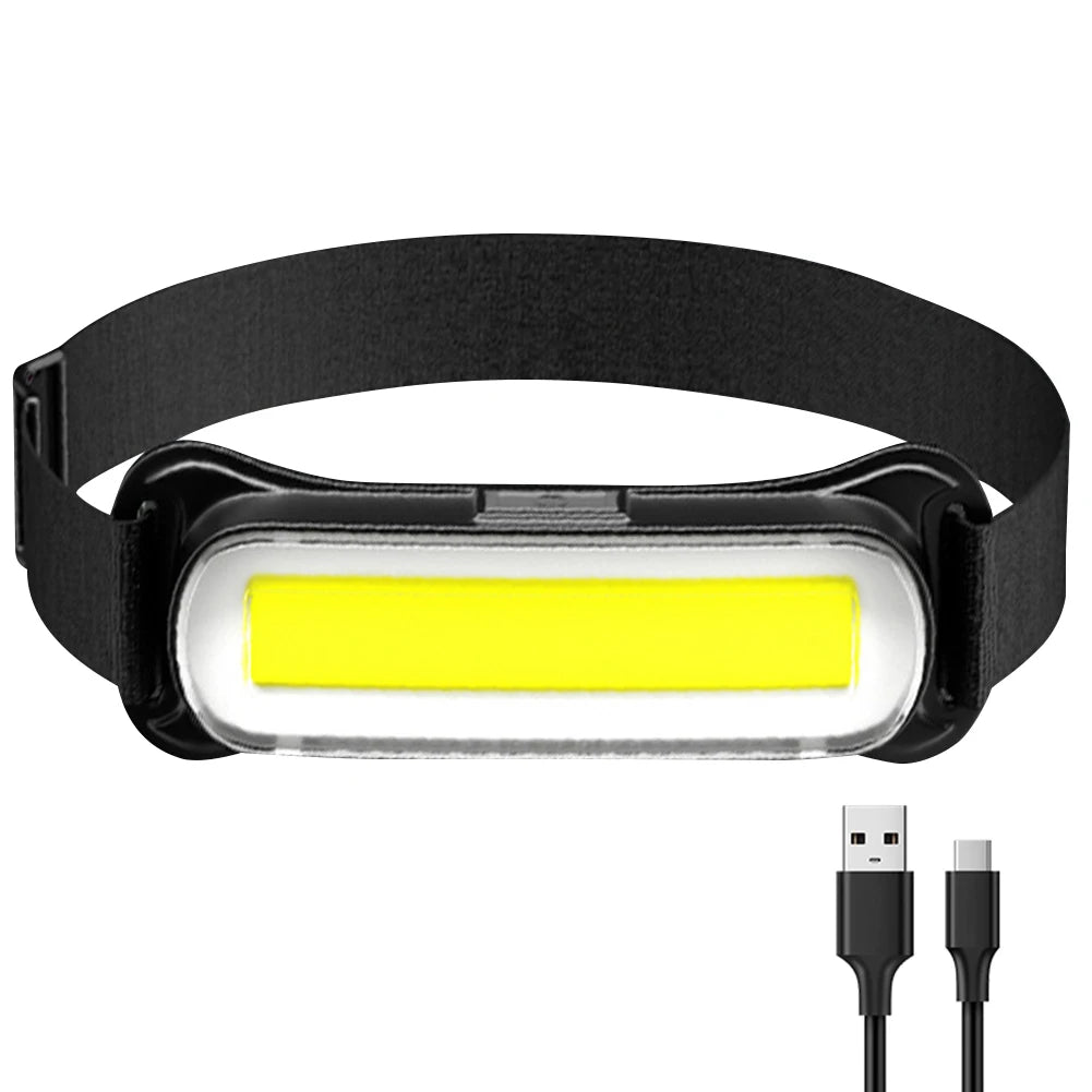 USB Rechargeable LED Headlamp Waterproof  Adjustable Headband Head Light