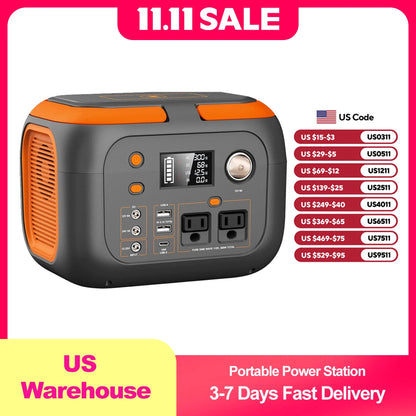 300W Portable Power Station 260Wh/70000mAh Outdoor Solar Generator 110V Outlet Solar Power Banks