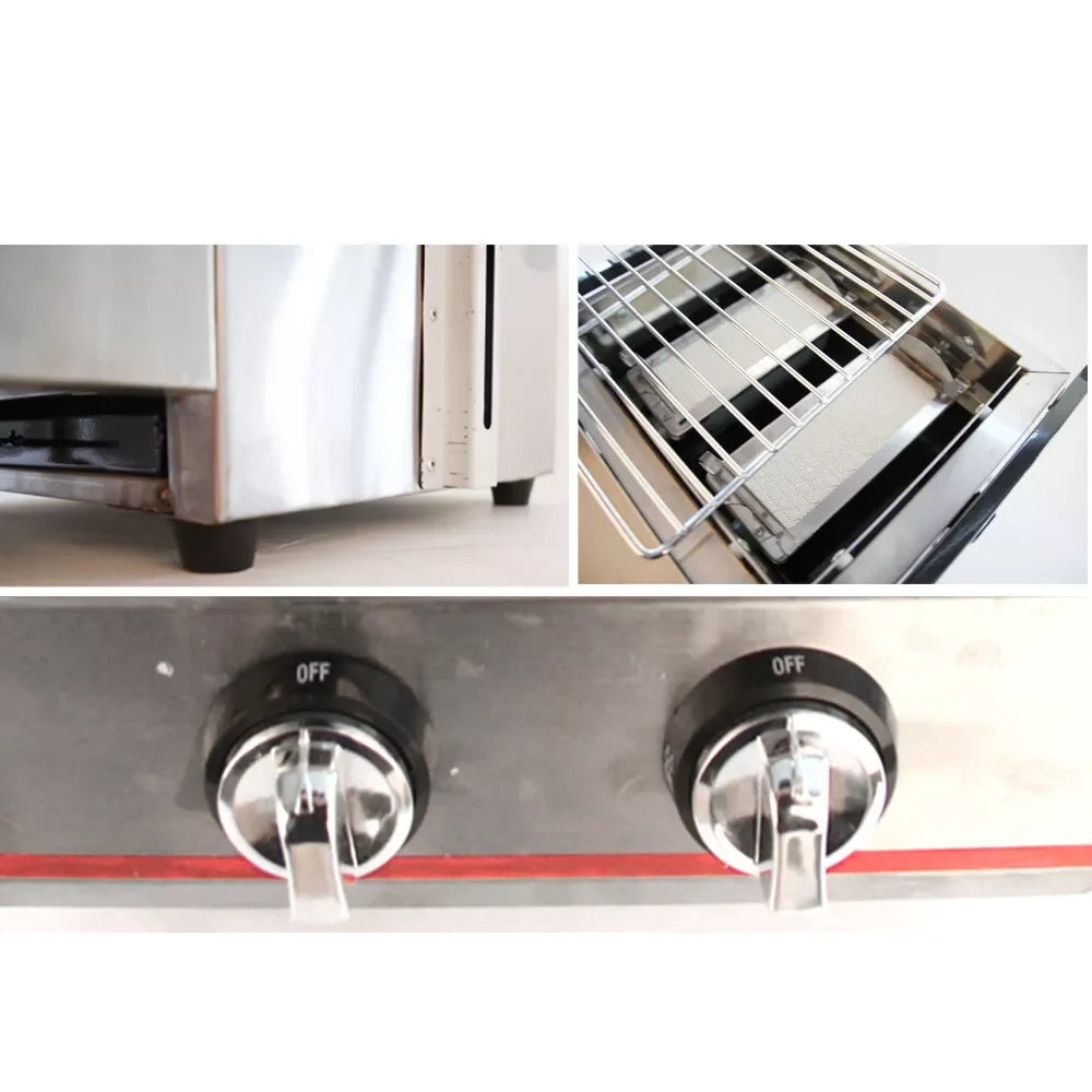 2 Burner Tabletop LPG Grill Stainless Steel Smokeless Portable Gas Barbeque Grill