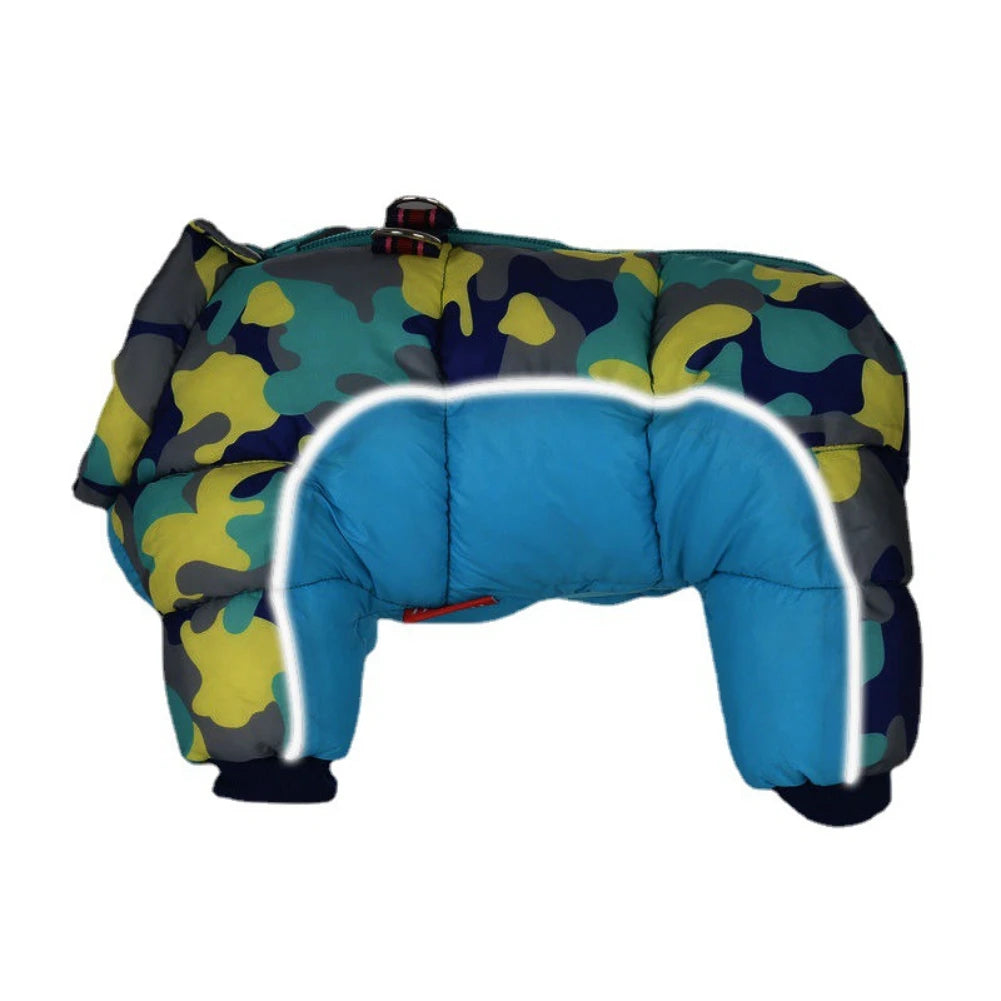 Fullbody Small Dog Coat Warm Fleece  4-Leg Puffer Coat