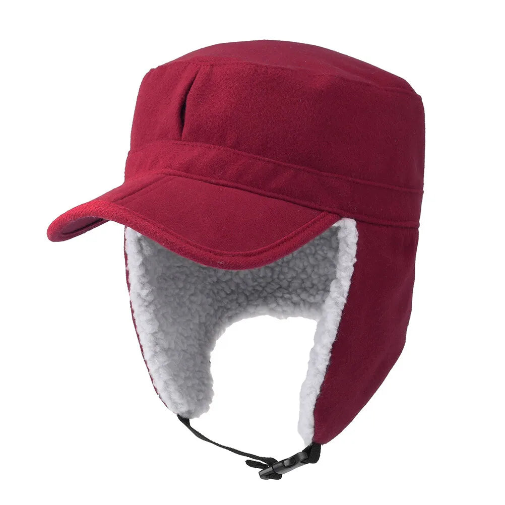 Winter Warm Earflap Fleece Hat with Visor for  Hunting  for Men and  Women