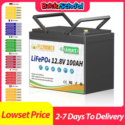 12V 100Ah  Lithium Battery Pack With Bluetooth 100A BMS Deep Cycles