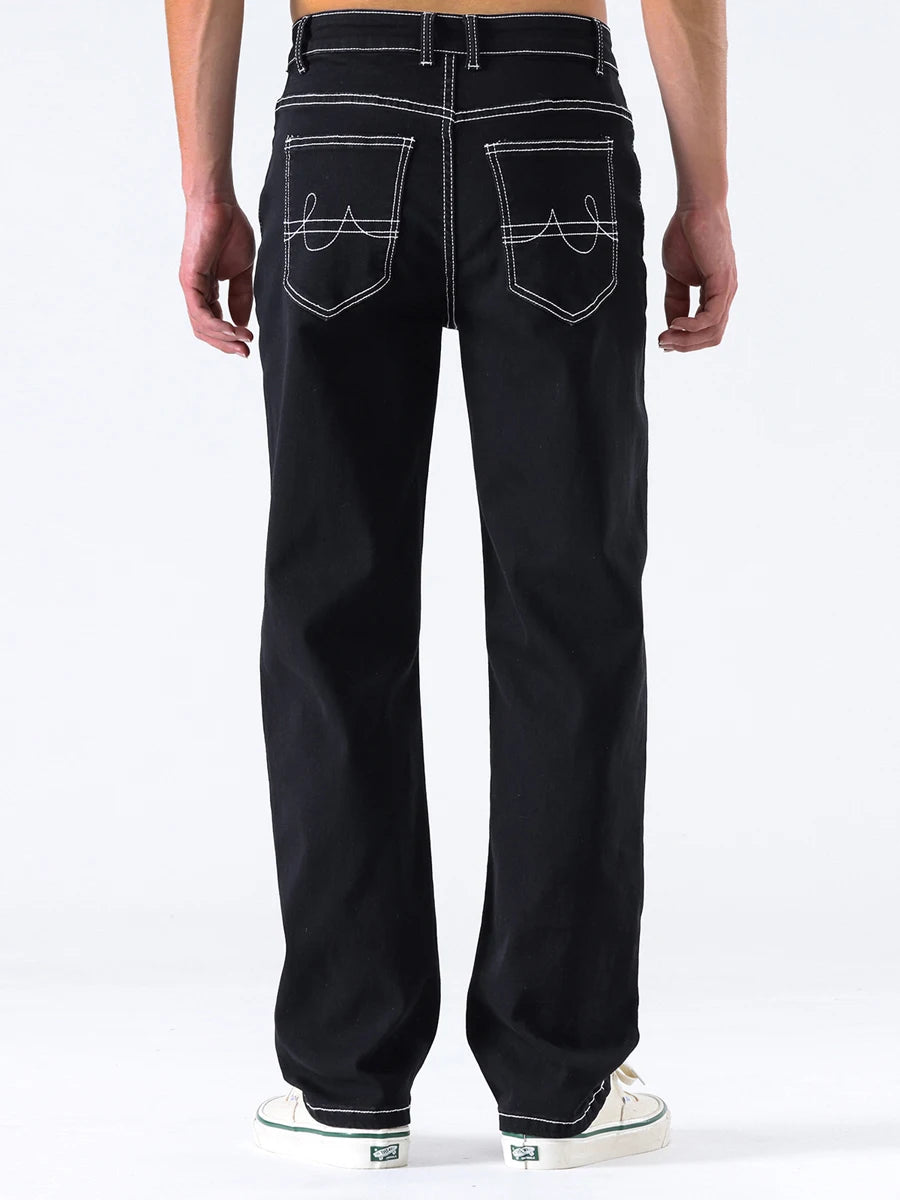 Men s Vintage  Fit Jeans Faded Washed Denim