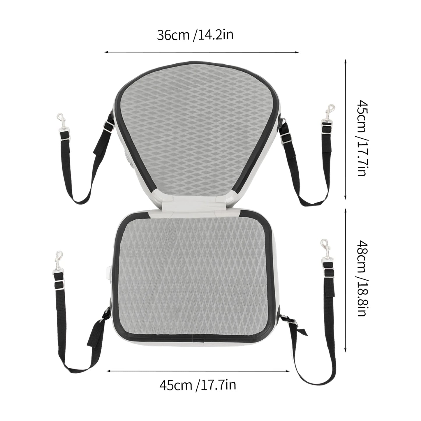 Grey Padded Kayak Seat for Canoeing, Drifting, Rafting, Fishing