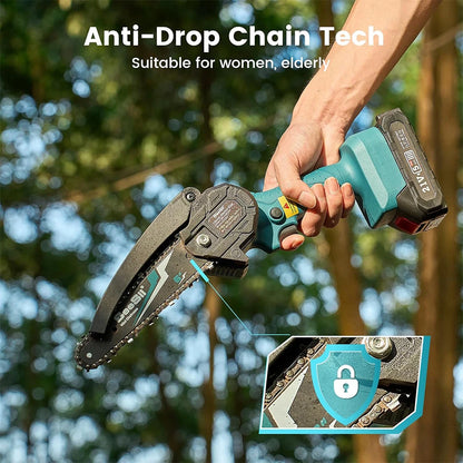 Mini Chainsaw Cordless 6-inch Handheld Electric Power Chain Saw