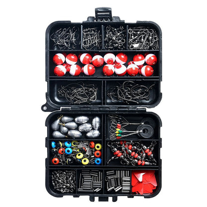 263pcs Fishing  Set with Tackle Box Including Plier Jig Hooks Sinker Weight Swivels Snaps Sinker Slides