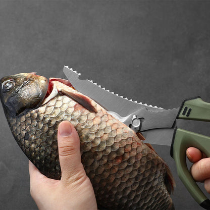 Multifunctional stainless steel detachable  , fishing scissors with fish bone remover, non-slip handle