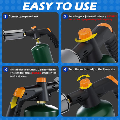 Powerful Propane Flamethrower, Adjustable Blow Torch