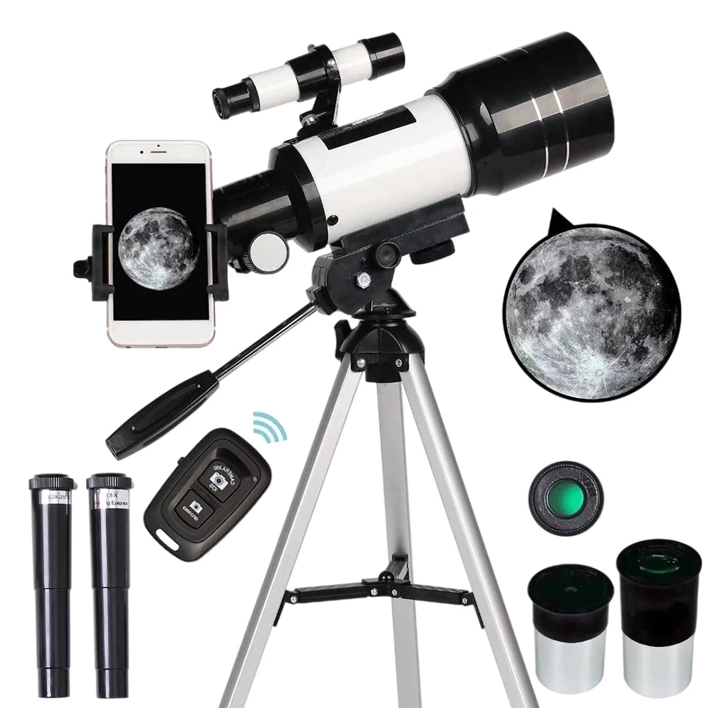 Telescope for Adults & Kids 300mm Portable Telescope 15X-150X Astronomical Refractor