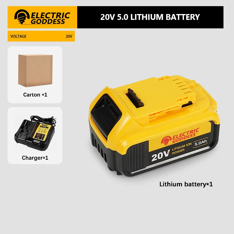 Lithium-ion Replacement Battery Fit For Original Lithium-ion Battery 20V 5Ah for Dewalt