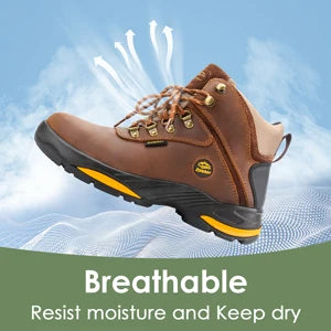 ,Soft Toe, Slip Resistant Safety , Waterproof Anti-Fatigue Brown
