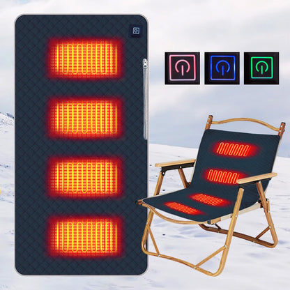 4 Heated Areas Camping Chair Heated Cushion Portable Heater Warm Pad 3 Adjustable Temperature