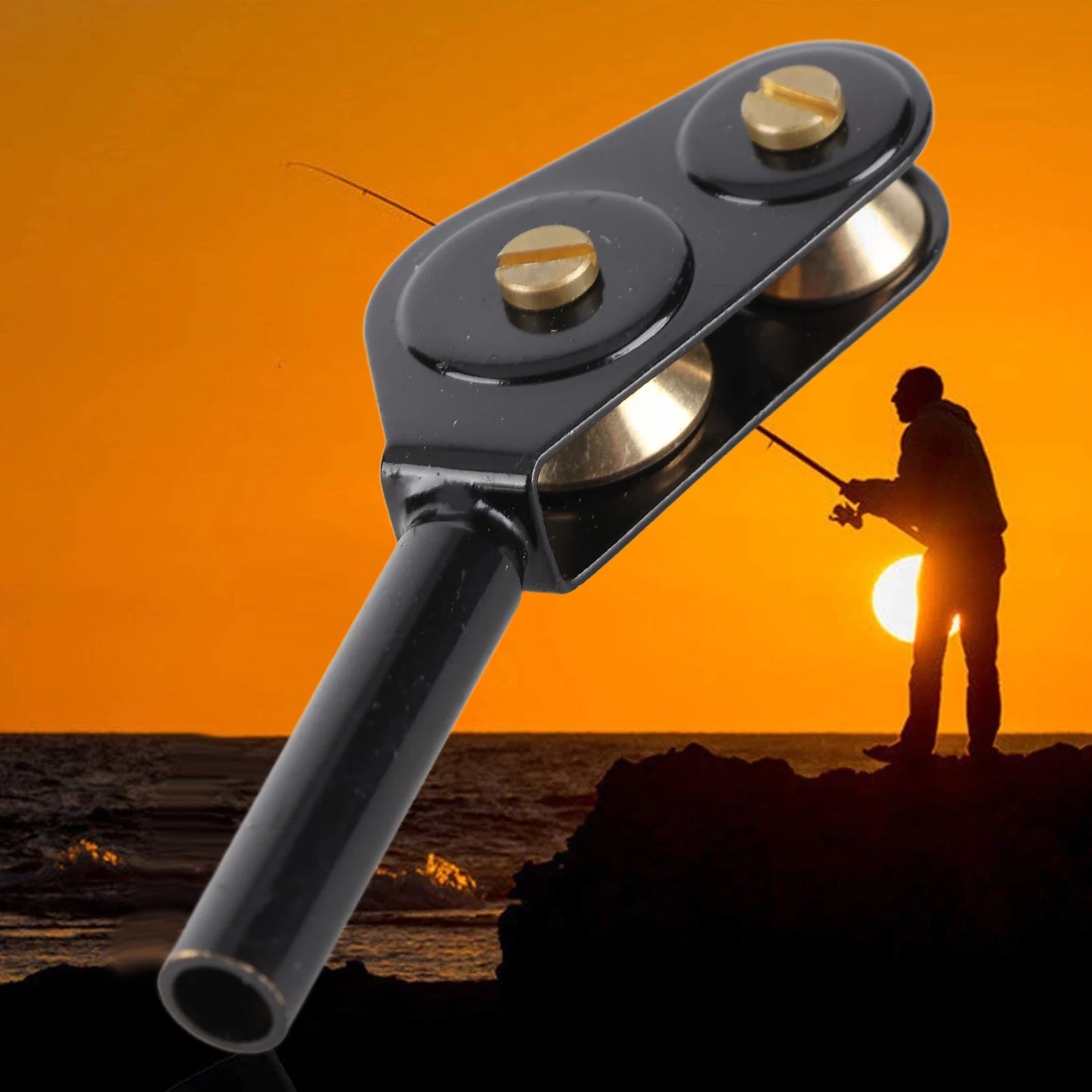 Double Roller Fishing Rod Guide Tip Pulley