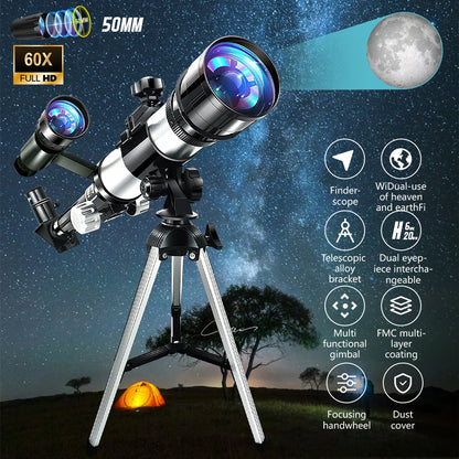 Professional HD Astronomical Telescope FMC Multi-coated Optical Double Lens Monocular