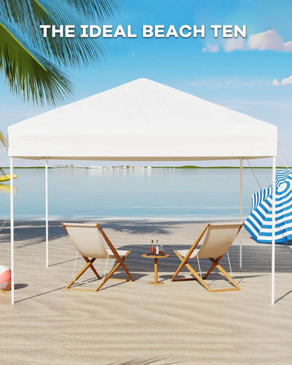 10x10 Pop Up Canopy Tent, with 3 Adjustable Heights, Easy Set Up with 4 Sandbags & Carrying Bag