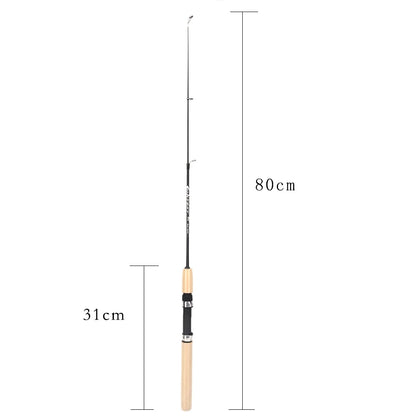 60/80/100cm Mini Telescopic Carbon Fiber ice fishing rod