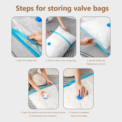 Folding Compressed Organizer Reusable Vacuum Storage Bags