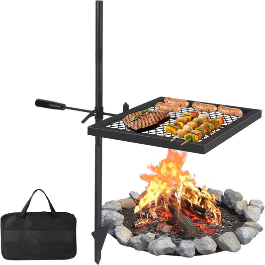 Swivel Campfire Heavy Duty Stainless Steel , Grill Grate, Portable Camping Essentials