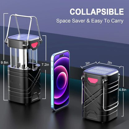 4 Pack Rechargeable Camping Lights - Solar/Battery LED, 3 Modes & USB