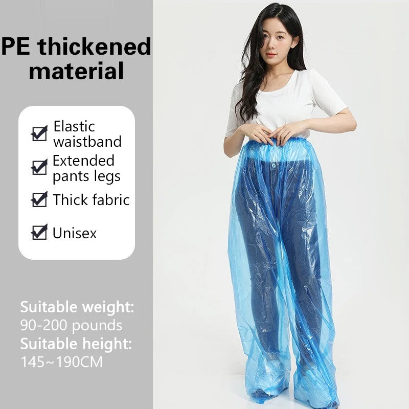 Disposable Rain Pants Thickened Pack  Clear Raincoat Rainsuit
