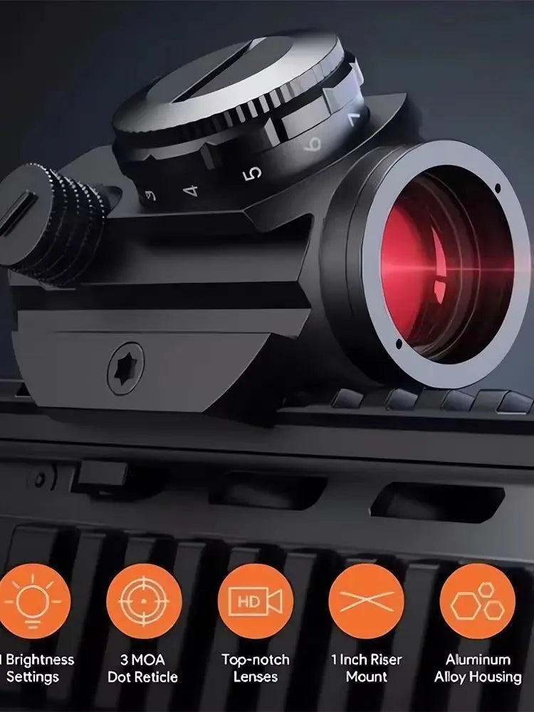 1x20 Red Dot Sight Tactical Rifle Scope Sight Reflex Sight Optical Sight with 1 inch Riser Mount