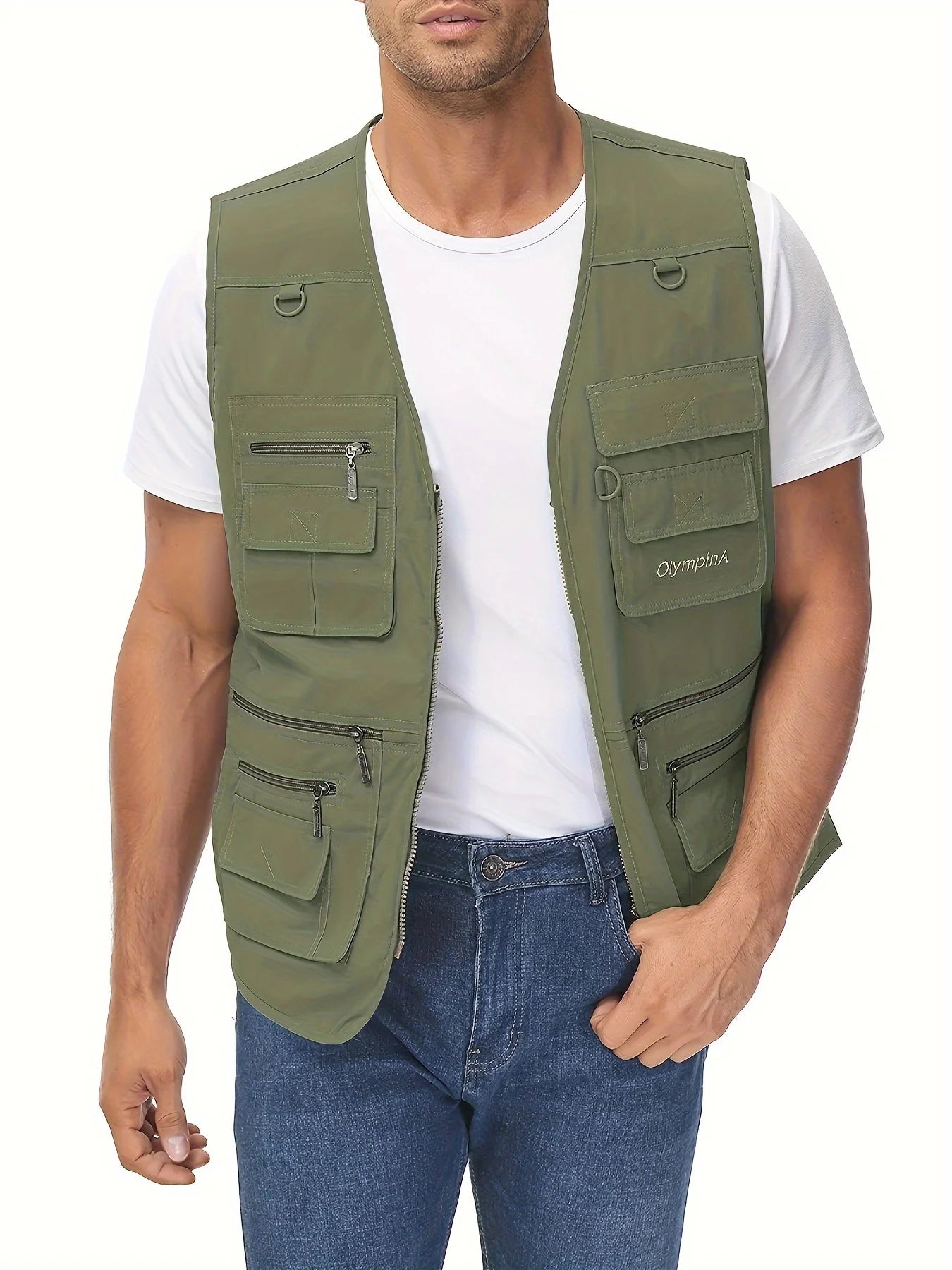 Men's Plus Size Fishing Vest Multi-Pockets Sports Summer Vest