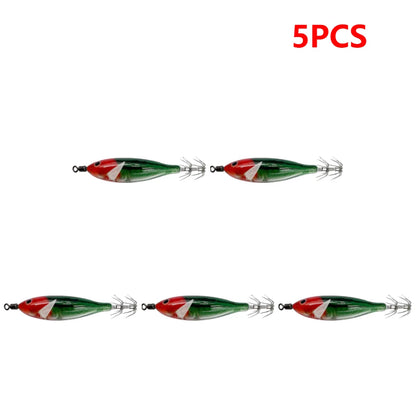 5.7g/8cm Squid Jig Baits Double Hook Glow In The Dark for Night Fishing