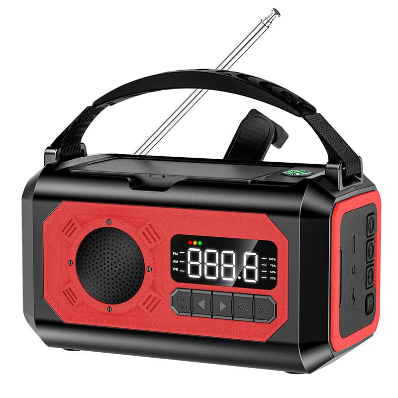 Solar Hand Crank AM/FM/NOAA Weather Radio with 2 Solar Panels  Radio and  Reading Lamp