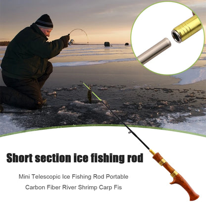 62cm Winter Ice Fishing Rod Carbon Casting  Tackle Compression Resistance