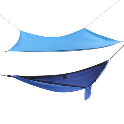 Blue Camping Hammock (2.9*1.4 m) with Blue Waterproof Sun Shelter
