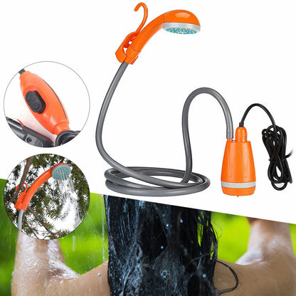 62W 12V Portable Outdoor Shower Head Water Pump Camping Hiking
